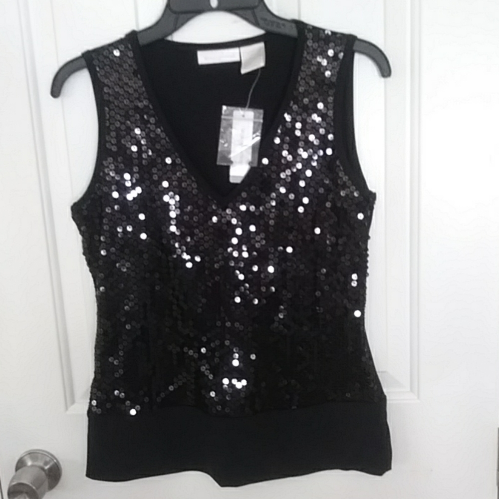 Worthington black saquined top